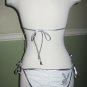 White & Silver Playboy Halter Bikini