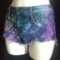 Custom Blue & Purple Studded Denim Shorts Size 5