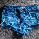 Custom Turquoise Studded Denim Shorts Size 6