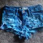 Custom Turquoise Studded Denim Shorts Size 6