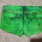Custom Bright Green Studded Denim Shorts size 0