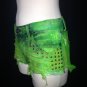 Custom Bright Green Studded Denim Shorts size 0