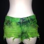 Custom Bright Green Studded Denim Shorts size 0