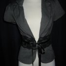 Grey/Lace Outerwear Short Sleeved Blazer size S