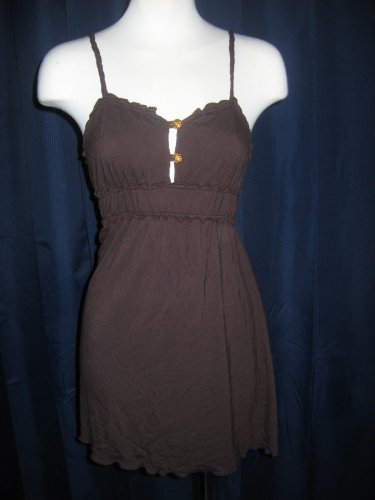 Brown Ruched Summer Tank size M