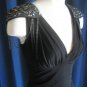 Black Jeweled Shoulder Pad Dress M