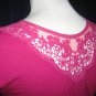 Fuchsia Lace Accent Anthropologie Top S