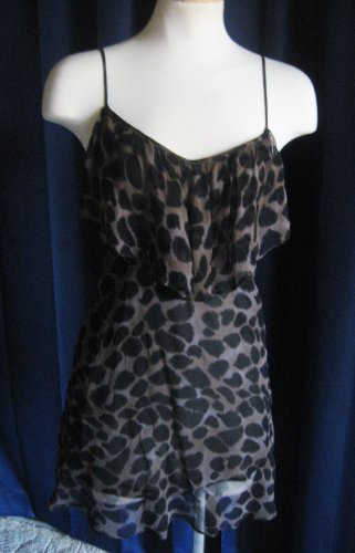 Flowing Chiffon Animal Print Top/Dress S