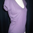 Basic Purple Scoop V-Neck Tee S