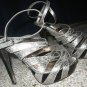 BeBe Silver Reptile Print Strappy Stiletto 8