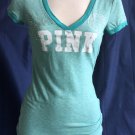 Victoria's Secret 'PINK' V-Neck Athletic Tee - Green, M