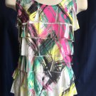 Layered Color Splash Racer Tank - M