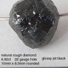 6.82ct Natural Rough Diamond Bead BLACK