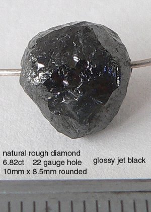 6.82ct Natural Rough Diamond Bead BLACK