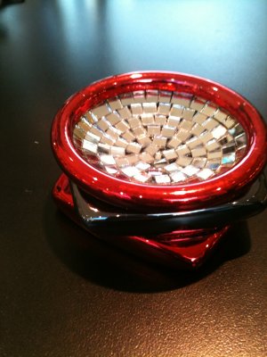 Red mirrored tealight holder