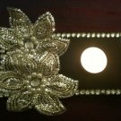 Wooden plank  tealight holder with white flower..handmade