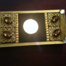 Wooden Base tealight holder - handmade -beadwork
