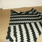 Black gray and white ripple adult afghan