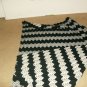 Black gray and white ripple adult afghan