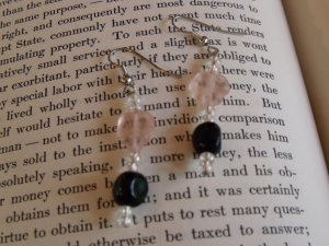Pink and Black Retro Earrings