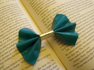 Teal and Silver Bow