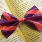 Purple and Pink Striped Bow