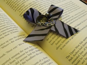 Purple and Black Zebra Bow