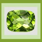 PERIDOT 1.10ct Cushion Checkerboard 8x5mm Natural Faceted Loose Gemstone