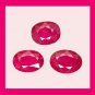 1.91ctw Lot of 3 Bright Red RUBY Oval Cut Faceted Natural Loose Gemstones