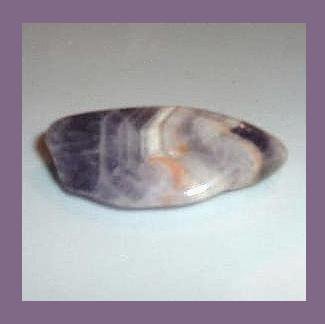 Purple and White BANDED AMETHYST 1.4 x 0.65 inch Tumbled and Polished Natural Loose Gemstone
