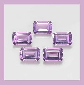 2.60ctw Lot of 5 Lilac Lavender AMETHYST Emerald Cut Faceted Natural Loose Gemstones