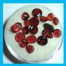 7.15ctw Lot of 18 Red GARNET Pear Round Oval Faceted Natural Loose Gemstones