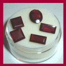 7.20ctw Lot of 5 Red GARNET Square Baguette Oval Faceted Natural Loose Gemstones
