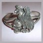 Vintage Eagle and Skull Silver Cuff Bracelet