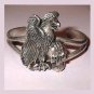Vintage Eagle and Skull Silver Cuff Bracelet