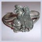 Vintage Eagle and Skull Silver Cuff Bracelet