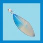 18K White Gold 38ct Fancy Cut BLUE AGATE Gemstone Pendant