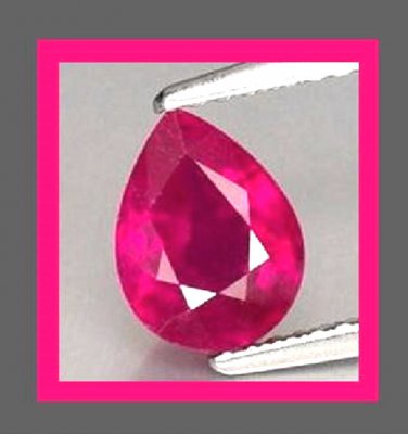 0.67ct Bright Red RUBY Pear Cut 6x4mm Faceted Natural Loose Gemstone