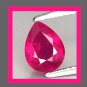 0.67ct Bright Red RUBY Pear Cut 6x4mm Faceted Natural Loose Gemstone