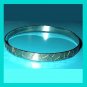 Vintage Silver Etched Pattern 8 inch Bangle Bracelet