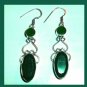 40ctw Natural EMERALD Oval Round Cut Faceted Gemstone 925 Sterling Silver Chandelier Hook Earrings