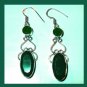 40ctw Natural EMERALD Oval Round Cut Faceted Gemstone 925 Sterling Silver Chandelier Hook Earrings