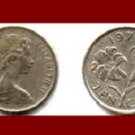 BERMUDA 1970 10 CENTS COIN KM#17 Caribbean Lily Flower