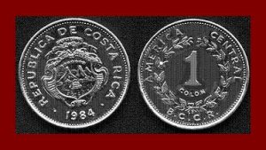 Costa Rica 1984 1 Colon Coin Km 210 Central America Beautiful