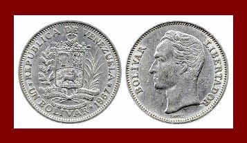 coin depicting simon bolivar