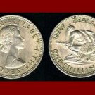 NEW ZEALAND 1964 1 SHILLING COIN KM#9a Oceania ~ Queen Elizabeth II ~ Maori Warrior & Spear
