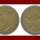 AUSTRALIA 1939(m) 1 PENNY BRONZE COIN KM#36 Oceania Kangaroo ~ WWII Coin