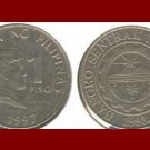 PHILIPPINES 1997 1 PISO COIN KM#269 Southeast ASIA - National Hero Dr. Jose Rizal