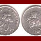 MALAYSIA 2005 20 SEN COIN KM#52 Eurasia - Hibiscus Flower