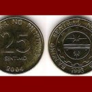 PHILIPPINES 2004 25 SENTIMOS BRASS COIN KM#271 Southeast Asia
